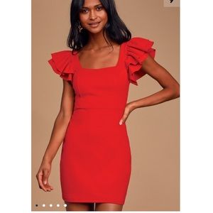 Red bodycon dress
